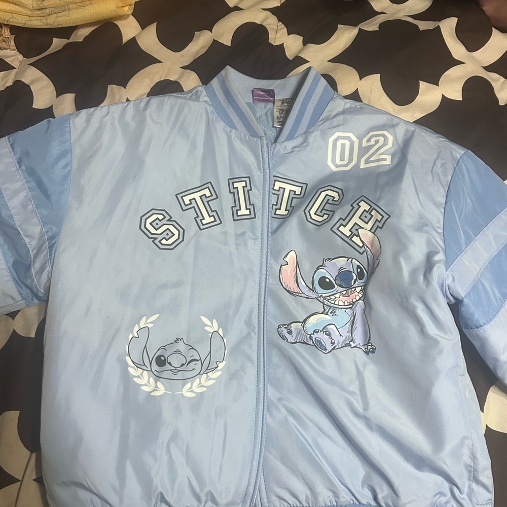 Disney Stitch Kids Puffer Jacket - Light Blue